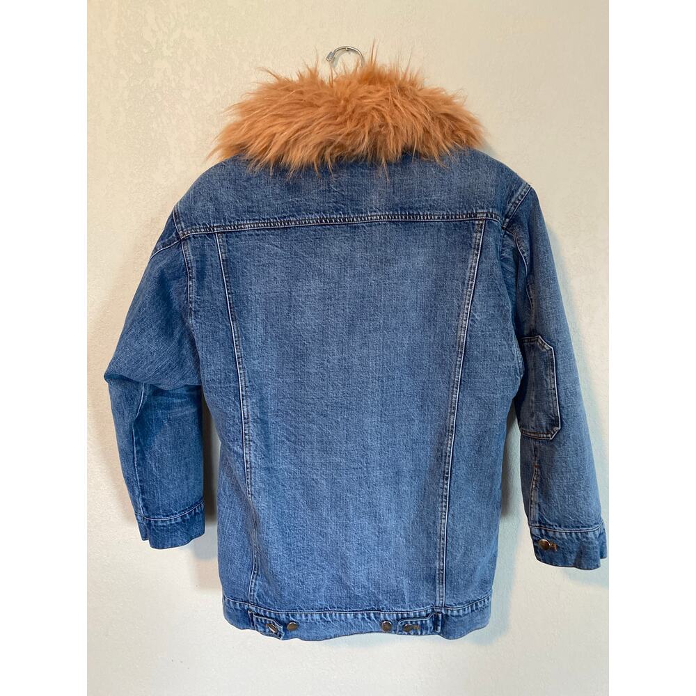 AVEC LES FILLES Women’s M Denim Trucker Jacket w/removable pink faux fur - Picture 4 of 11
